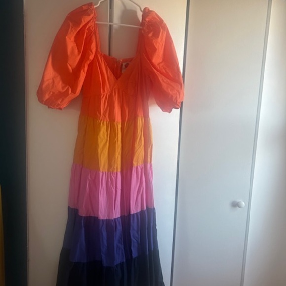 Size XS Color Block Maxi Farm Rio Dress - Picture 2 of 2